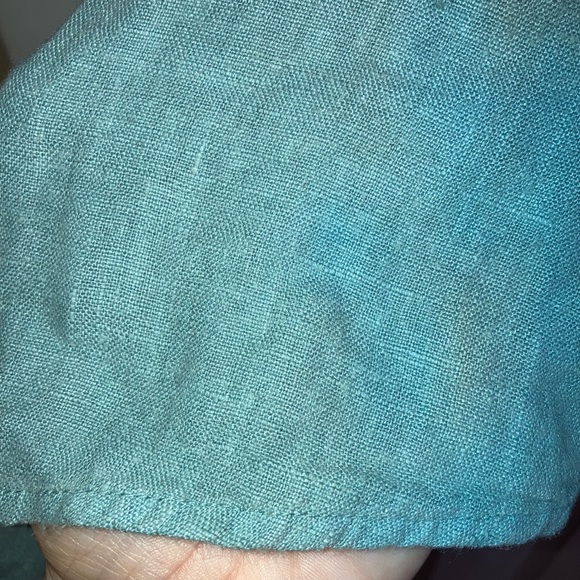 Mosaic USA Linen Tunic Top Small Lagenlook Oversized Full Button Sleeveless - Picture 5 of 5